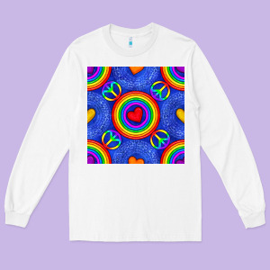 Pride Lgbtq Hearts And Peace Symbol Seamless Patte Long Sleeve Tee Designed By Bundleandbundleshop