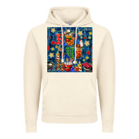 Vintage Artic christmas ho ho ho with coffee cups and ornaments with plaid seamless  Vintage Hoodie - BundleAndBundleShop