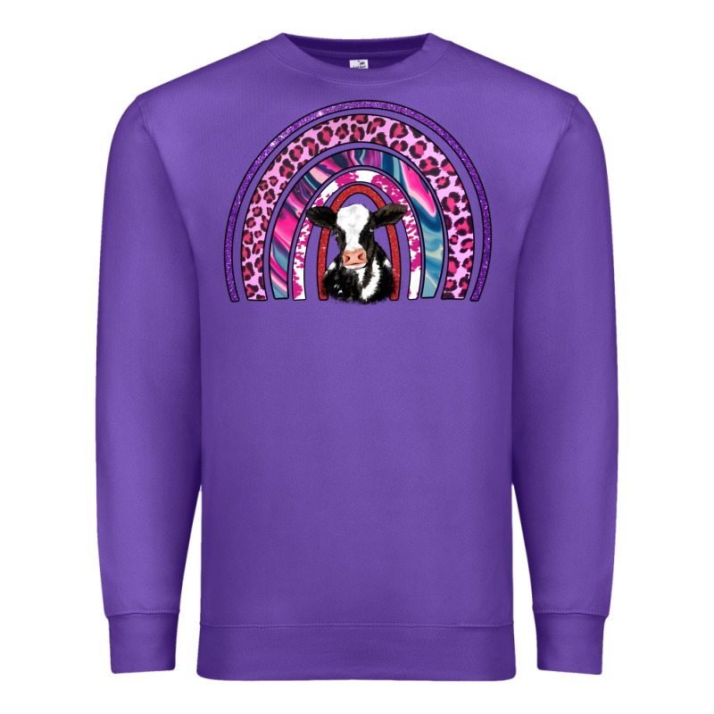 Rainbow Cow Premium Sweatshirt by AdoDesignShop | Teevron