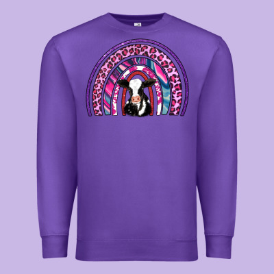 Rainbow Cow Premium Sweatshirt Designed By Adodesignshop