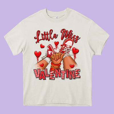 Little Miss Valentine Afro Kid Sneakers Heavy Core Tee Designed By Ranaportraitstore