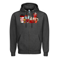Charcoal Heather hockey coffee cups Zipper Hoodie - AdoDesignShop