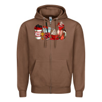 Chestnut hockey coffee cups Zipper Hoodie - AdoDesignShop