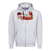 Heather Grey hockey coffee cups Zipper Hoodie - AdoDesignShop