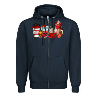 Navy hockey coffee cups Zipper Hoodie - AdoDesignShop