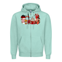 Seafoam hockey coffee cups Zipper Hoodie - AdoDesignShop
