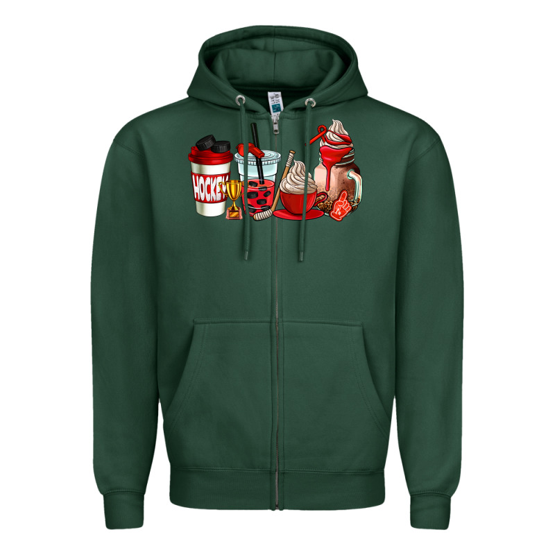 Hockey Coffee Cups Zipper Hoodie by AdoDesignShop | Teevron