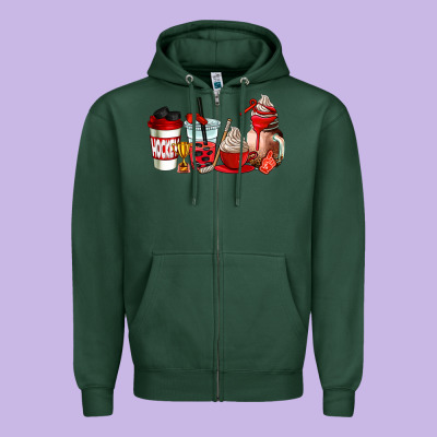 Hockey Coffee Cups Zipper Hoodie Designed By Adodesignshop
