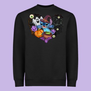 Stitch Heart Halloween Heavyweight Sweatshirt Designed By Adodesignshop