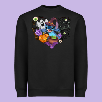 Stitch Heart Halloween Heavyweight Sweatshirt Designed By Adodesignshop