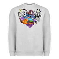 Heather Grey stitch heart halloween Heavyweight Sweatshirt - AdoDesignShop