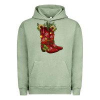 Pigment Oil Green Christmas boots Urban Hoodie - JahusDesignShop