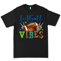 Black Football vibes green and blue Premium Tee - HowdyJamesFarm