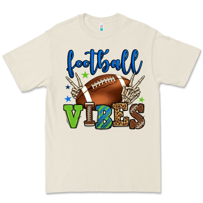 Football Vibes Green And Blue Premium Tee by HowdyJamesFarm | Teevron