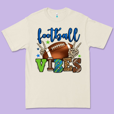 Football Vibes Green And Blue Premium Tee Designed By Howdyjamesfarm