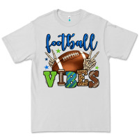 Dove Grey Football vibes green and blue Premium Tee - HowdyJamesFarm