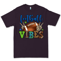 Plum Football vibes green and blue Premium Tee - HowdyJamesFarm