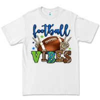 White Football vibes green and blue Premium Tee - HowdyJamesFarm