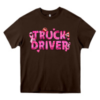 Chocolate Brown Breast Cancer truck driver Heavy Core Tee - texasbilliewilder