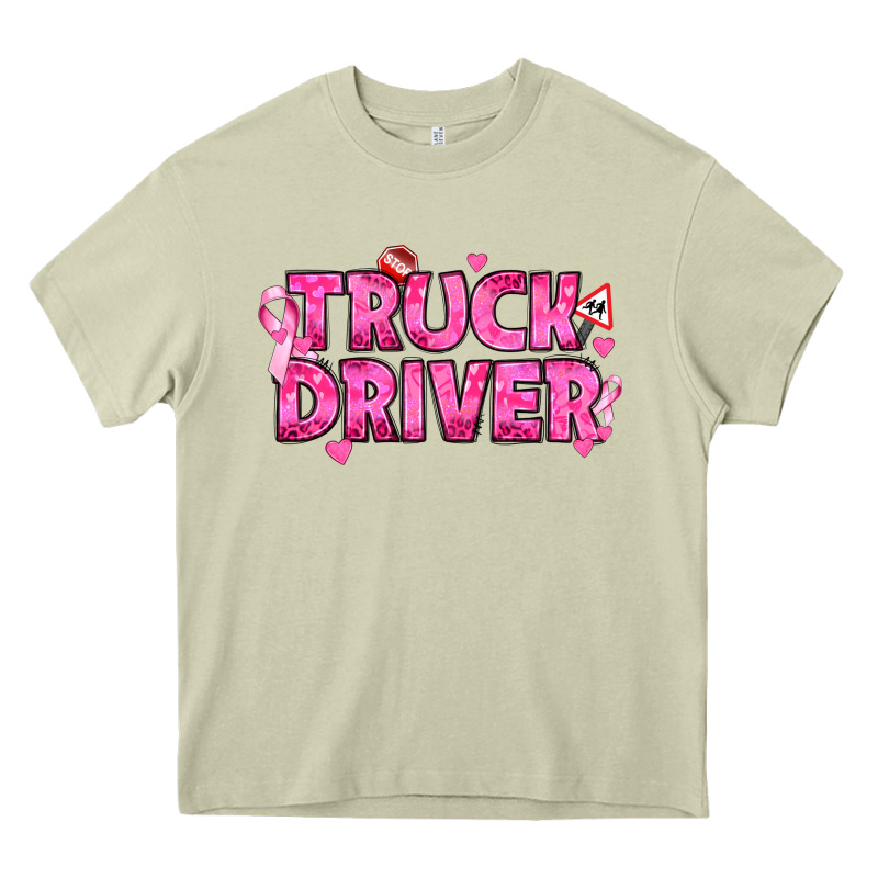 Breast Cancer Truck Driver Heavy Core Tee by texasbilliewilder | Teevron