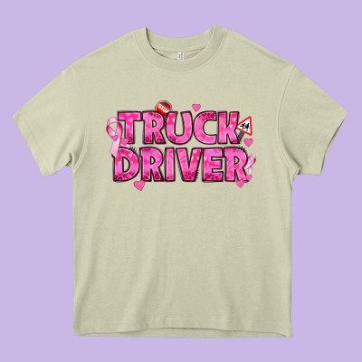 Breast Cancer Truck Driver Heavy Core Tee Designed By Texasbilliewilder