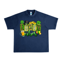 Navy St. Patrick's Lucky vibes Urban Heavy Tee - OliviaCreatesArt