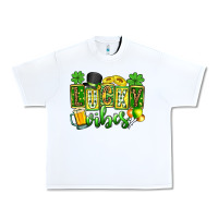 White St. Patrick's Lucky vibes Urban Heavy Tee - OliviaCreatesArt
