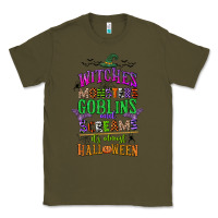 Army Green witches monsters goblins and screams its almost halloween Classic Tee - CowGirlArtShop