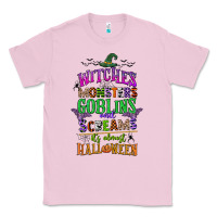 Bubblegum Pink witches monsters goblins and screams its almost halloween Classic Tee - CowGirlArtShop
