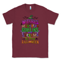 Burgundy witches monsters goblins and screams its almost halloween Classic Tee - CowGirlArtShop