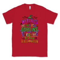 Red witches monsters goblins and screams its almost halloween Classic Tee - CowGirlArtShop