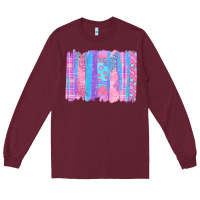 Burgundy Pink Easter Brushstrokes Long Sleeve Tee - BundleAndBundleShop