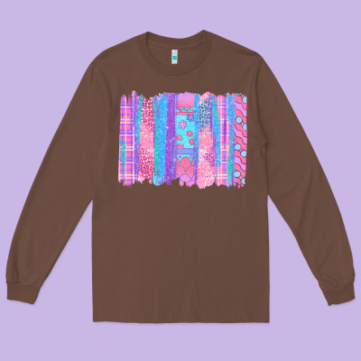 Pink Easter Brushstrokes Long Sleeve Tee Designed By Bundleandbundleshop