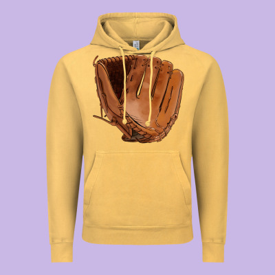 Baseball Glove Vintage Hoodie Designed By Fadigitalartstudio