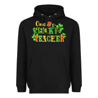 Black one lucky teacher Heavyweight Hoodie - AdoDesignShop