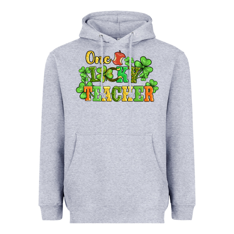 One Lucky Teacher Heavyweight Hoodie by AdoDesignShop | Teevron