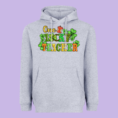 One Lucky Teacher Heavyweight Hoodie Designed By Adodesignshop