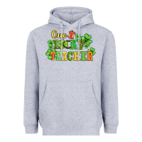 Heather Grey one lucky teacher Heavyweight Hoodie - AdoDesignShop