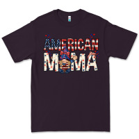 Plum American mama with gnome Mother's Day Premium Tee - HowdyJamesFarm