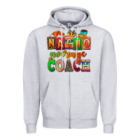 Heather Grey nacho average coach Zipper Hoodie - AdoDesignShop