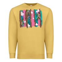 Antique Gold v.d turquoise leopard and flowers  brushstrokes Premium Sweatshirt - AdoDesignShop