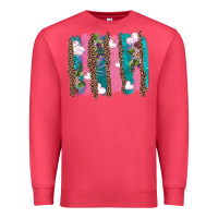 Cardinal v.d turquoise leopard and flowers  brushstrokes Premium Sweatshirt - AdoDesignShop