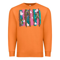 Carrot v.d turquoise leopard and flowers  brushstrokes Premium Sweatshirt - AdoDesignShop