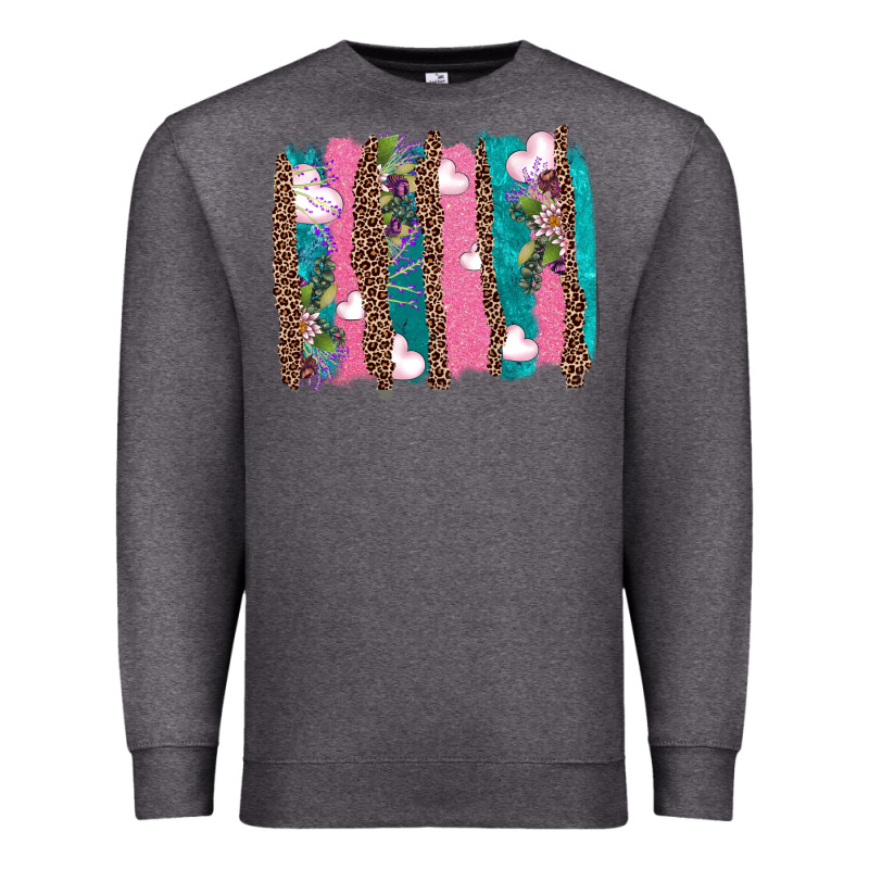 V.d Turquoise Leopard And Flowers  Brushstrokes Premium Sweatshirt by AdoDesignShop | Teevron