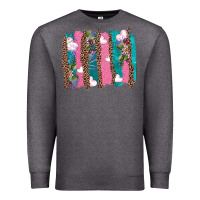 Charcoal Heather v.d turquoise leopard and flowers  brushstrokes Premium Sweatshirt - AdoDesignShop