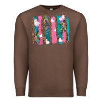 Chestnut v.d turquoise leopard and flowers  brushstrokes Premium Sweatshirt - AdoDesignShop