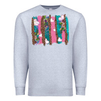 Heather Grey v.d turquoise leopard and flowers  brushstrokes Premium Sweatshirt - AdoDesignShop