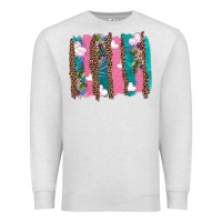 Oatmeal Heather v.d turquoise leopard and flowers  brushstrokes Premium Sweatshirt - AdoDesignShop
