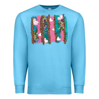 Ocean Blue v.d turquoise leopard and flowers  brushstrokes Premium Sweatshirt - AdoDesignShop