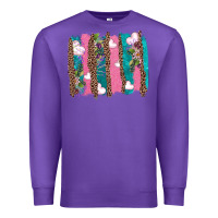 Purple v.d turquoise leopard and flowers  brushstrokes Premium Sweatshirt - AdoDesignShop